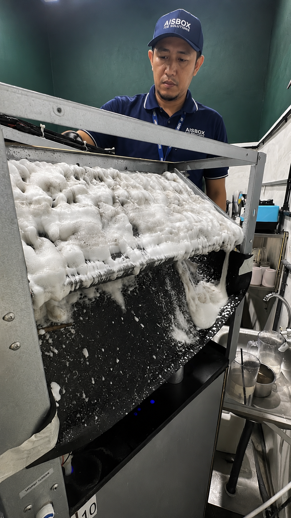 Deep cleaning and sanitisation of ice machine